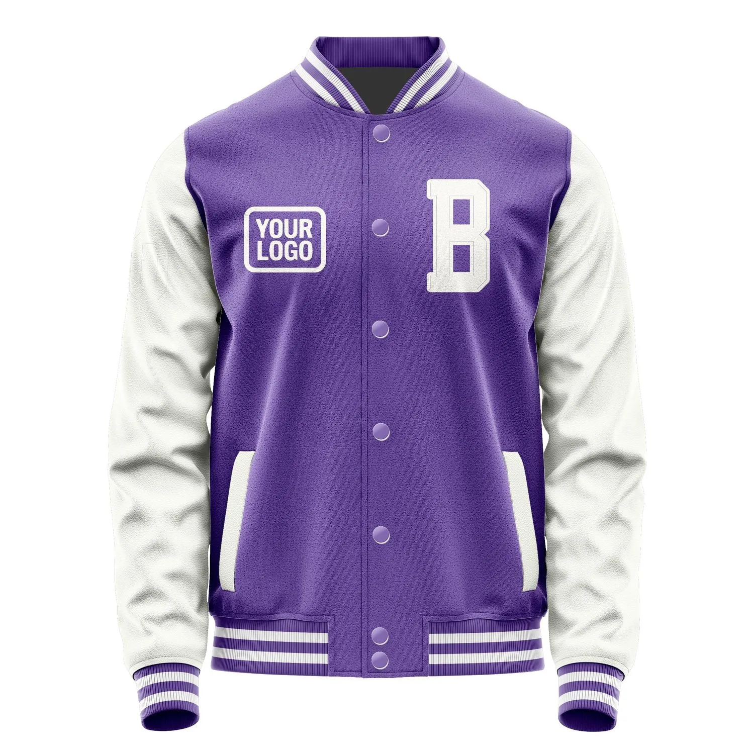 Custom Light Purple White Jacket