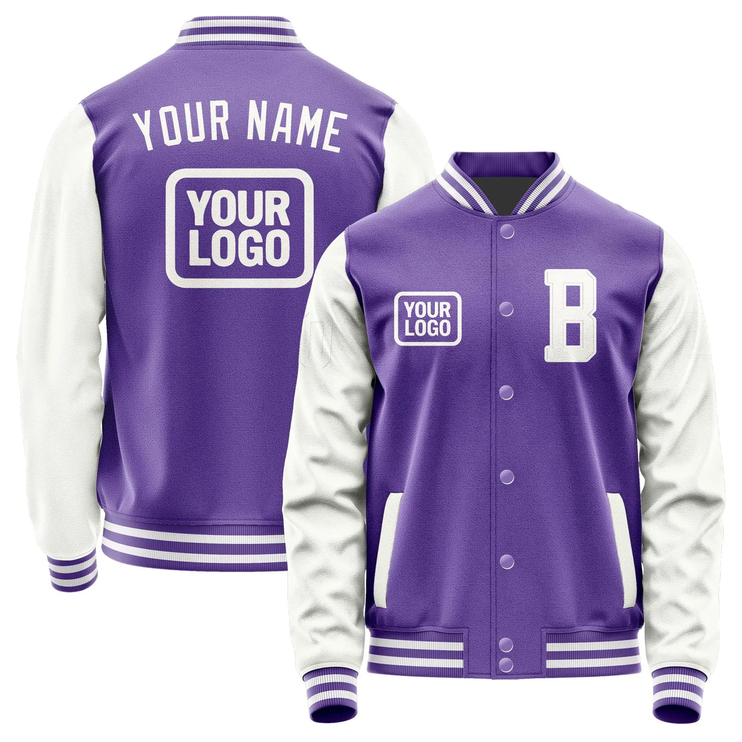 Custom Light Purple White Jacket
