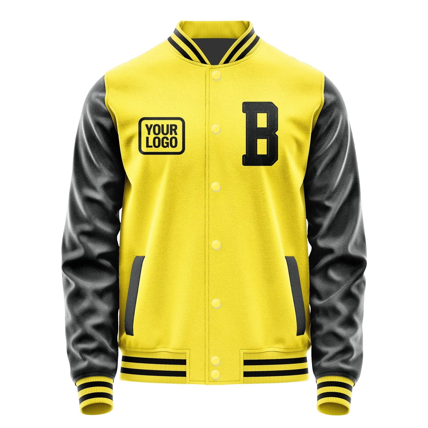 Custom Light Yellow Black Jacket