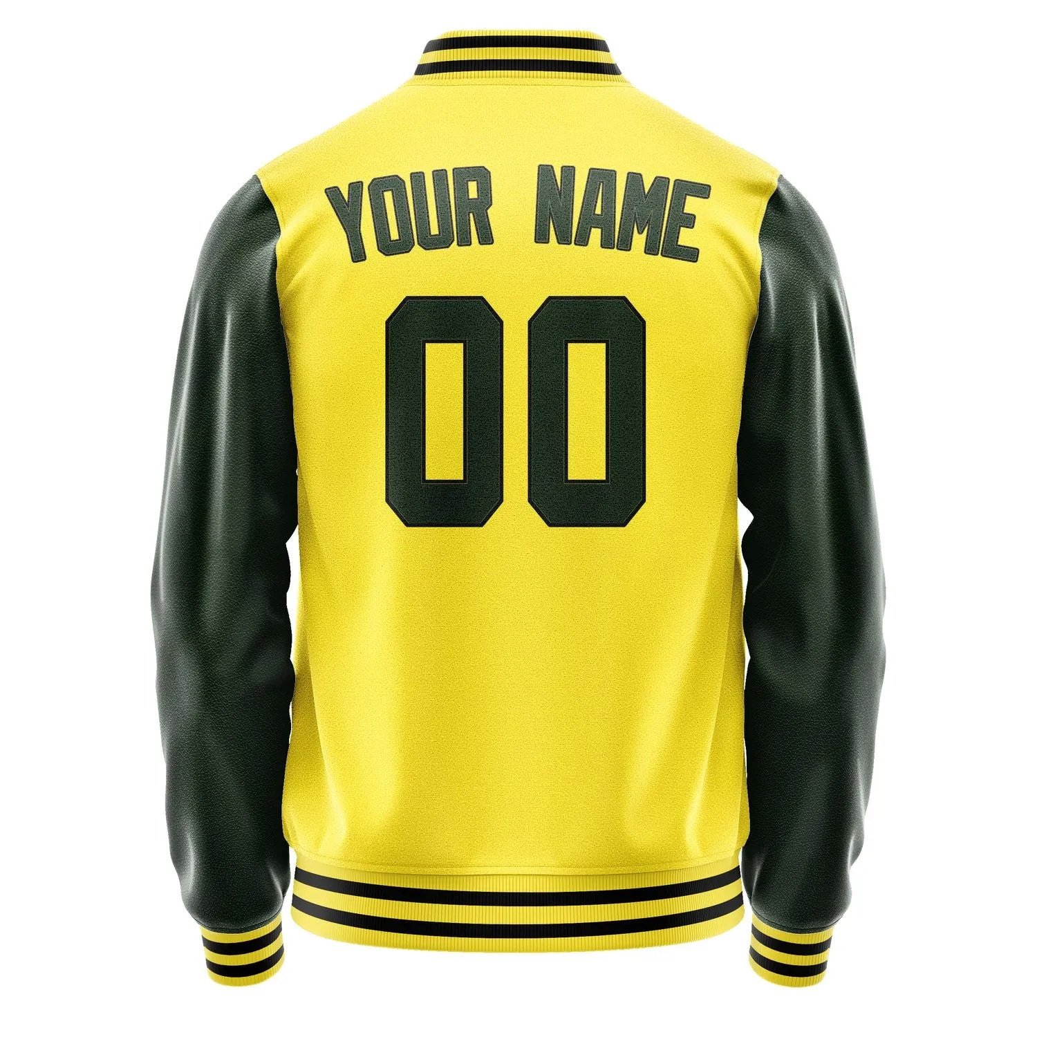 Custom Light Yellow Dark Green Jacket
