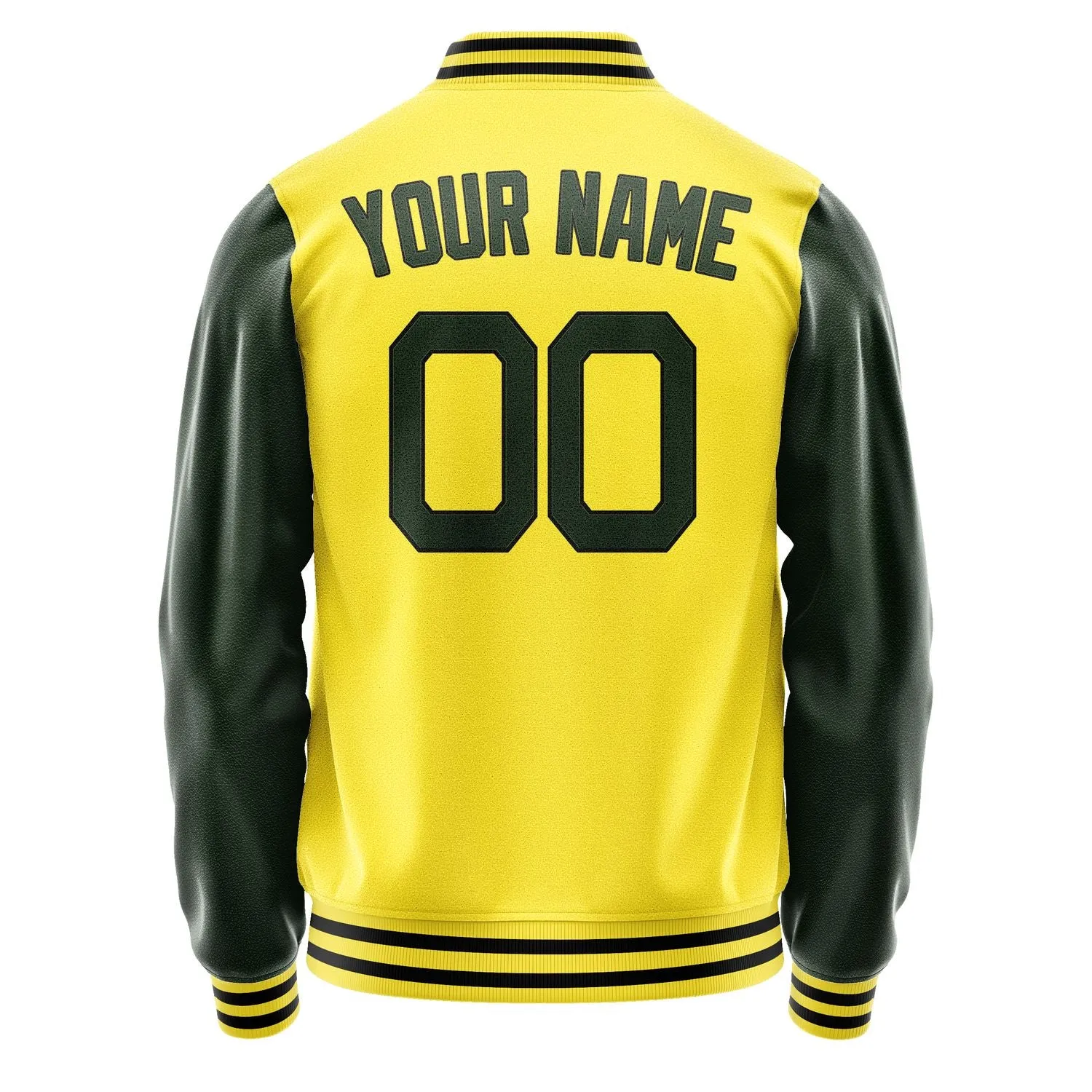 Custom Light Yellow Dark Green Jacket