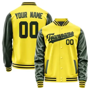 Custom Light Yellow Dark Green Jacket
