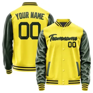 Custom Light Yellow Dark Green Jacket