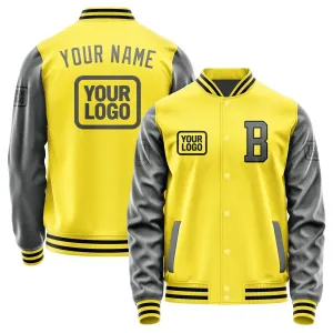 Custom Light Yellow Dark Grey Jacket