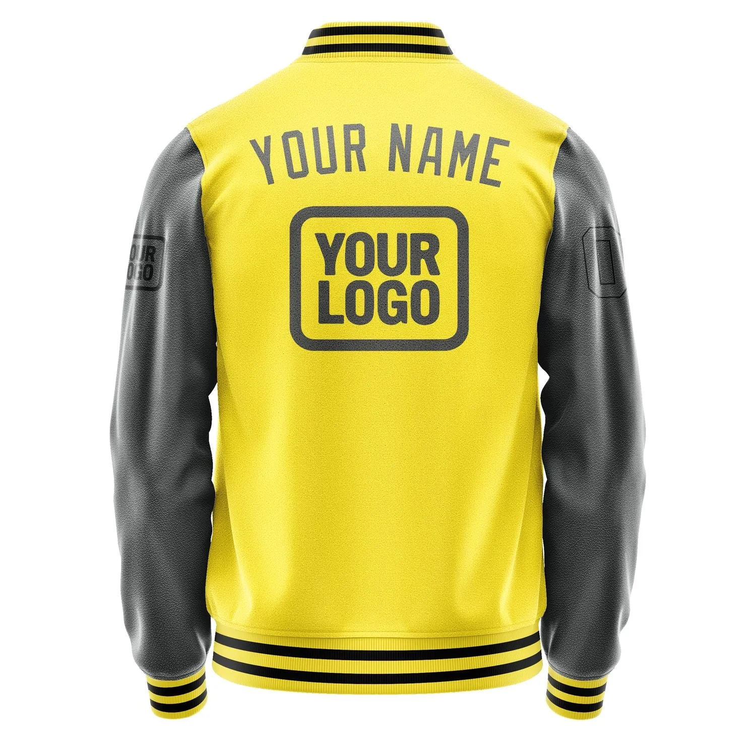 Custom Light Yellow Dark Grey Jacket
