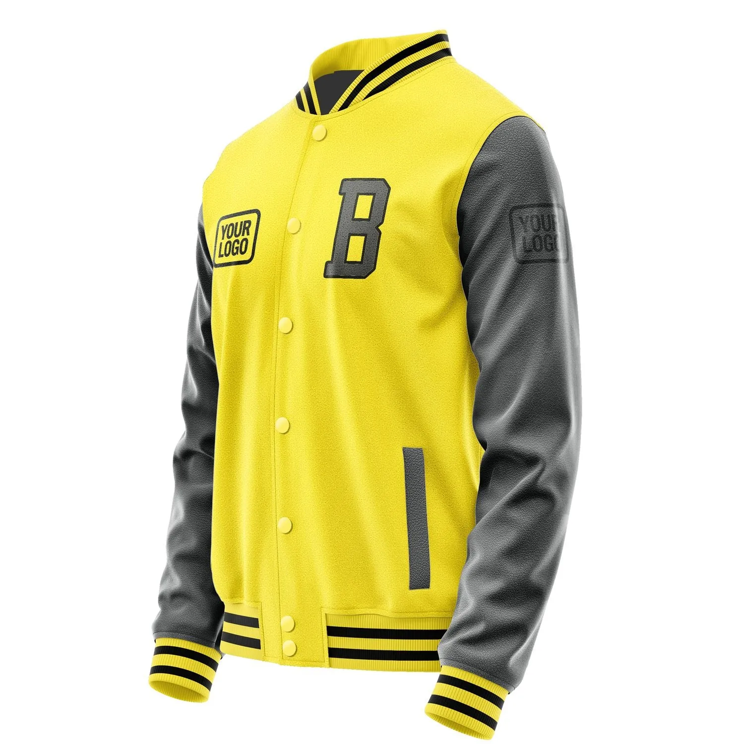 Custom Light Yellow Dark Grey Jacket