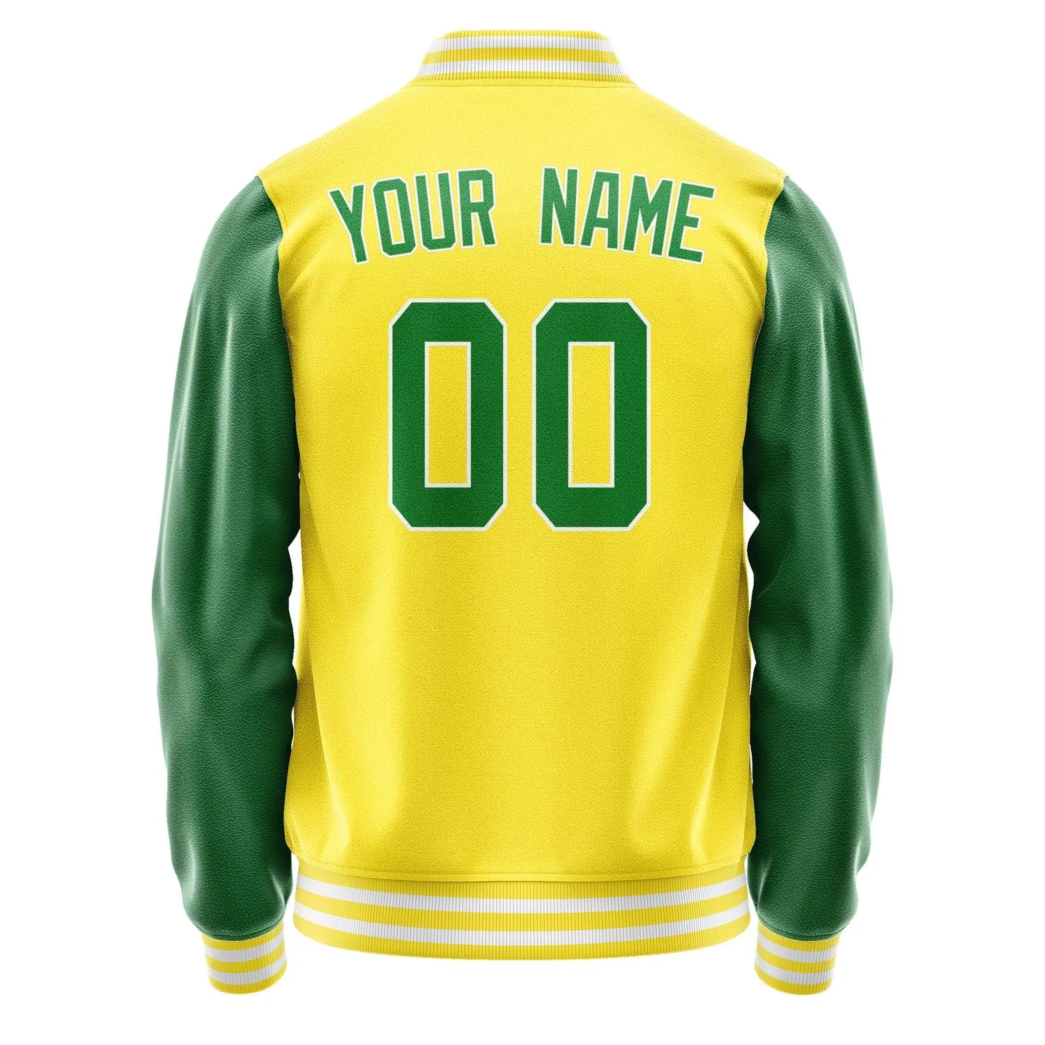 Custom Light Yellow Emerald Green Jacket