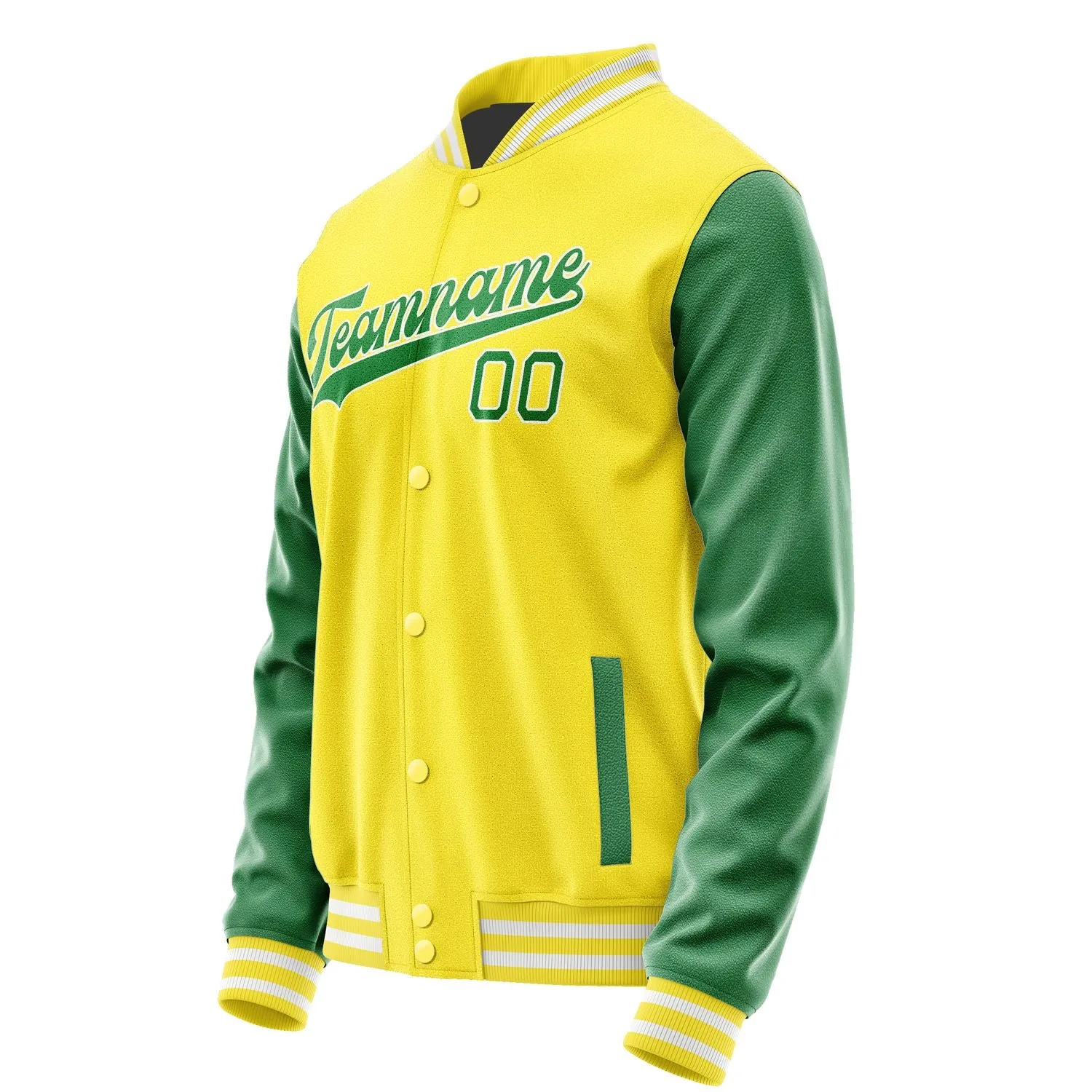 Custom Light Yellow Emerald Green Jacket