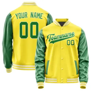 Custom Light Yellow Emerald Green Jacket