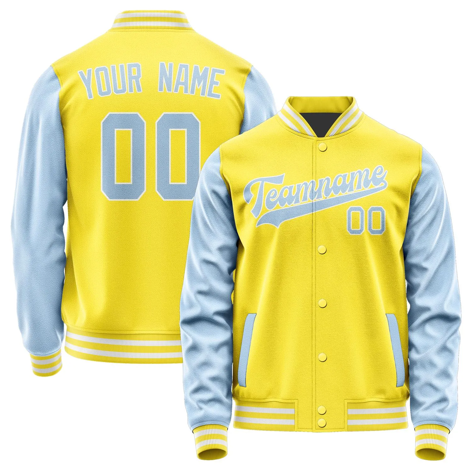 Custom Light Yellow Light Blue Jacket