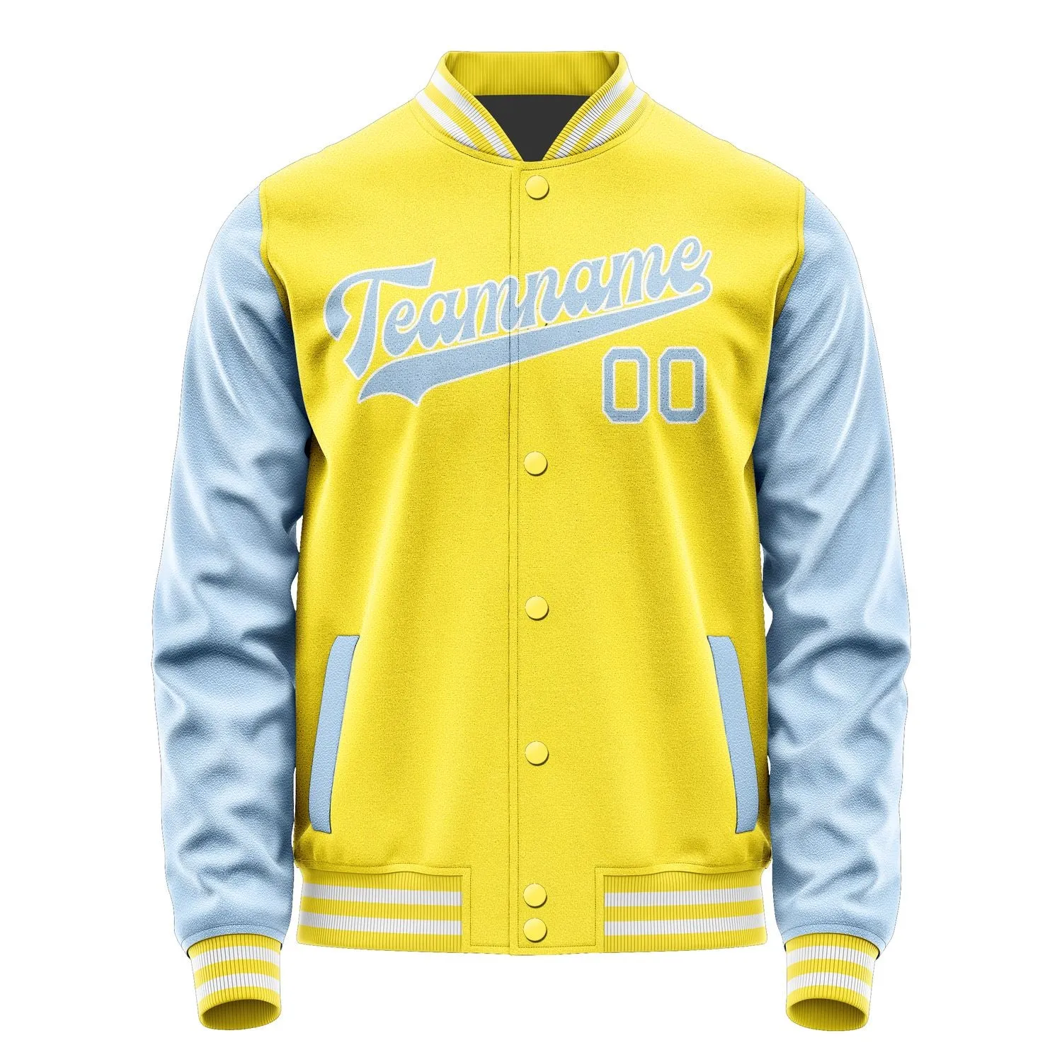 Custom Light Yellow Light Blue Jacket
