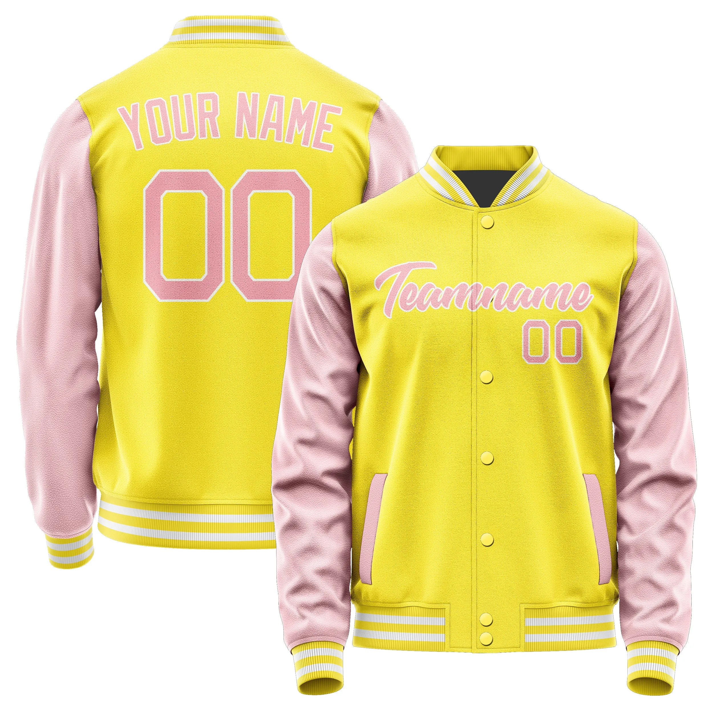 Custom Light Yellow Light Pink Jacket