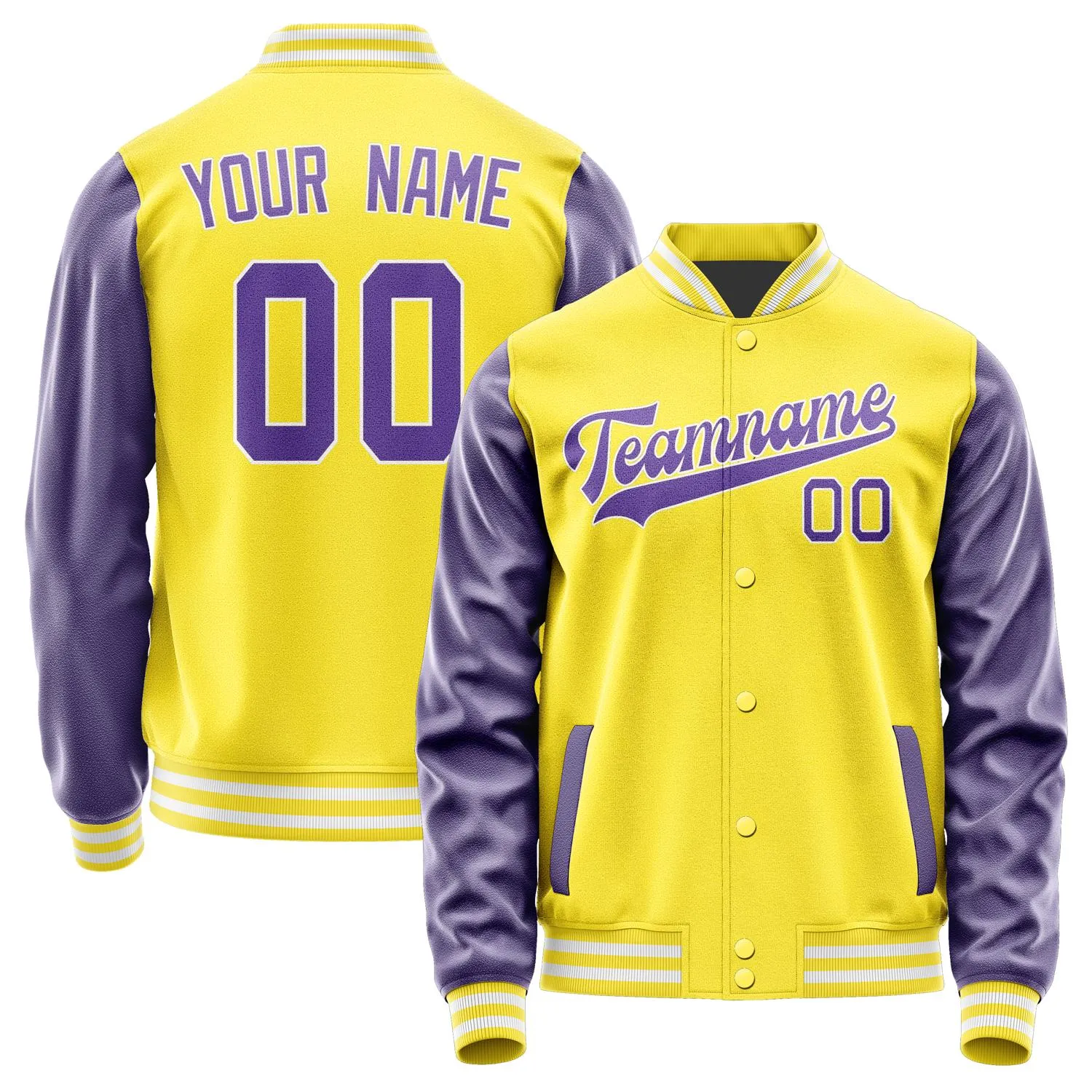 Custom Light Yellow Light Purple Jacket