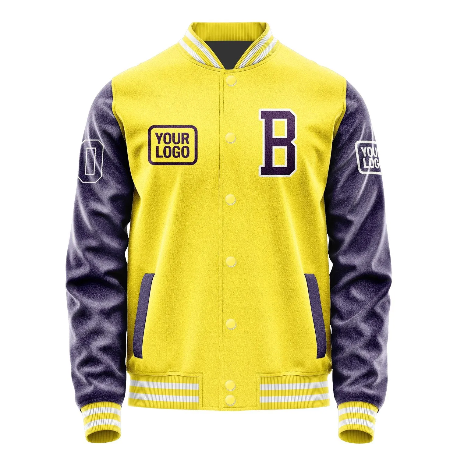 Custom Light Yellow Purple Jacket