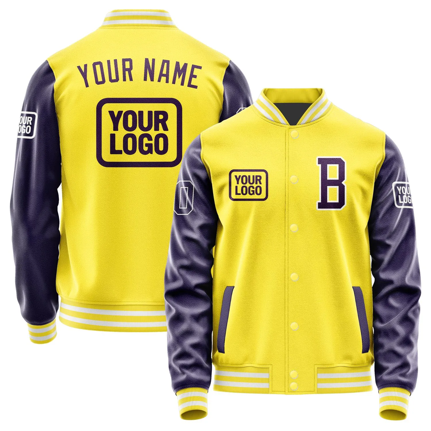 Custom Light Yellow Purple Jacket