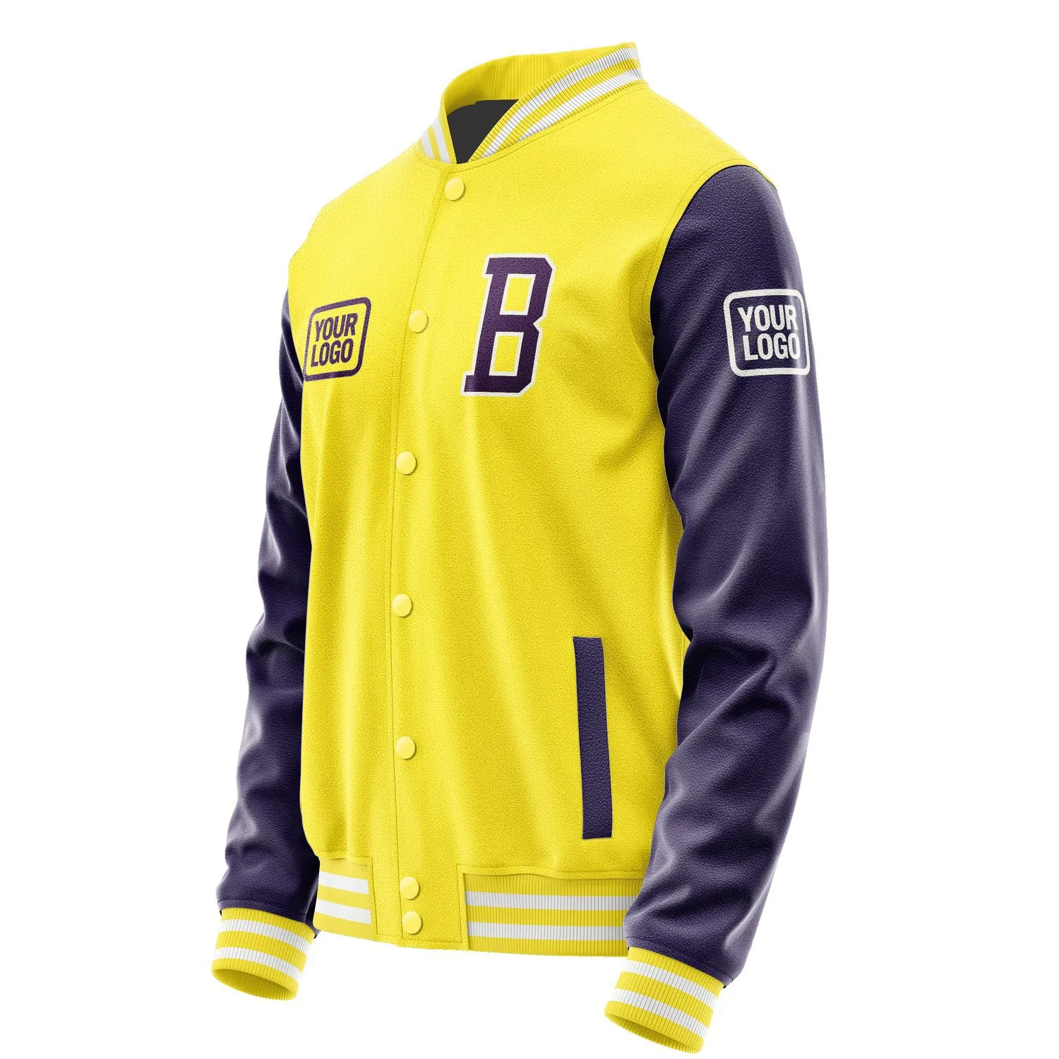 Custom Light Yellow Purple Jacket