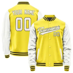 Custom Light Yellow White Jacket