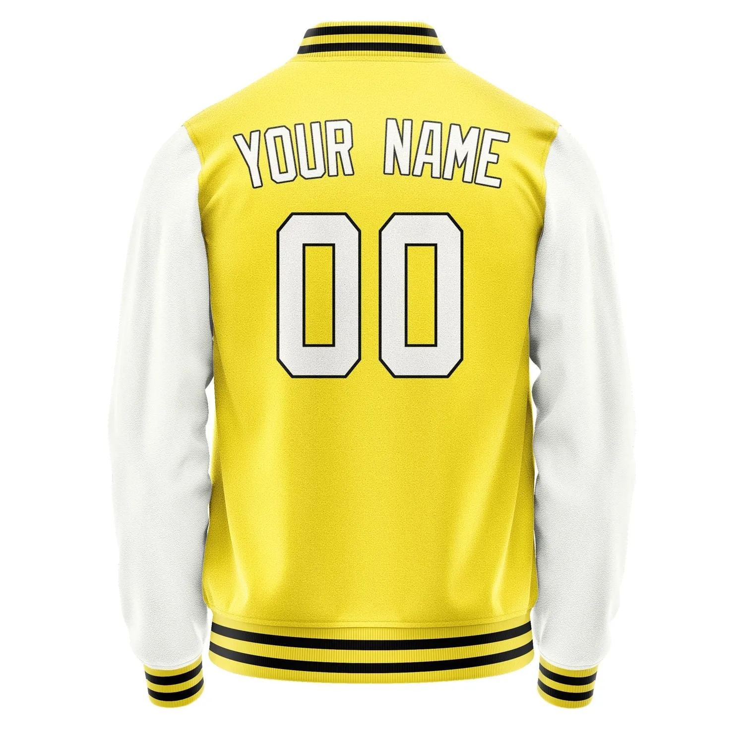Custom Light Yellow White Jacket