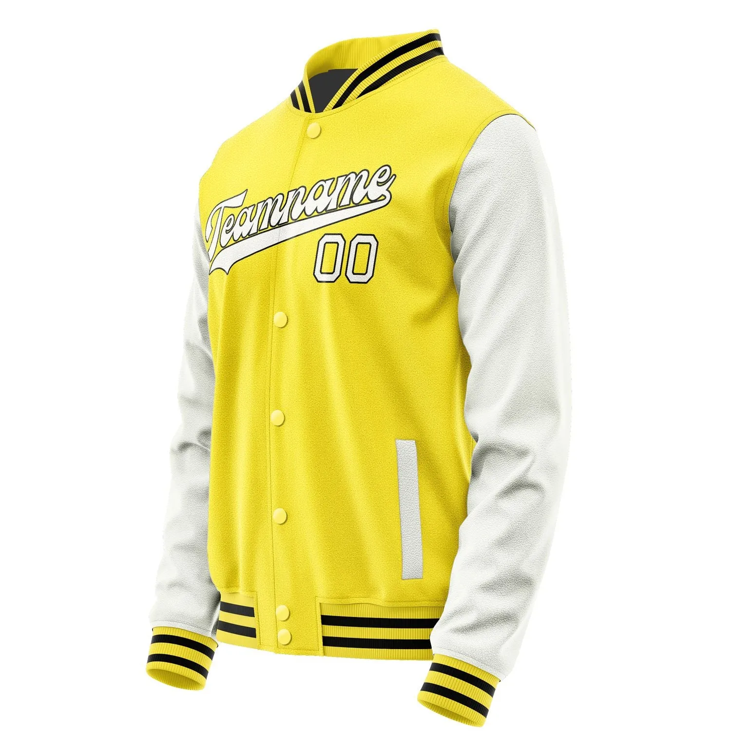 Custom Light Yellow White Jacket