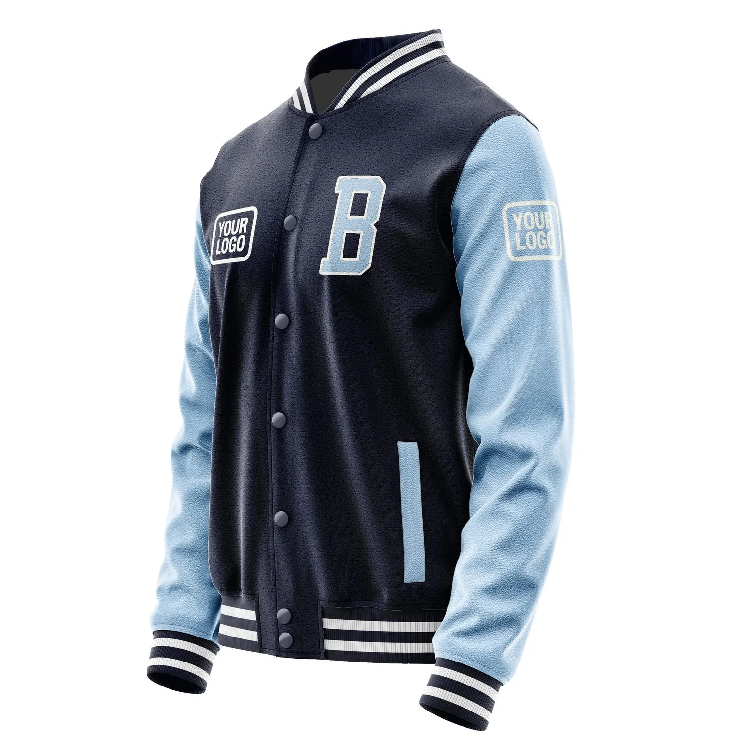 Custom Navy Light Blue Jacket