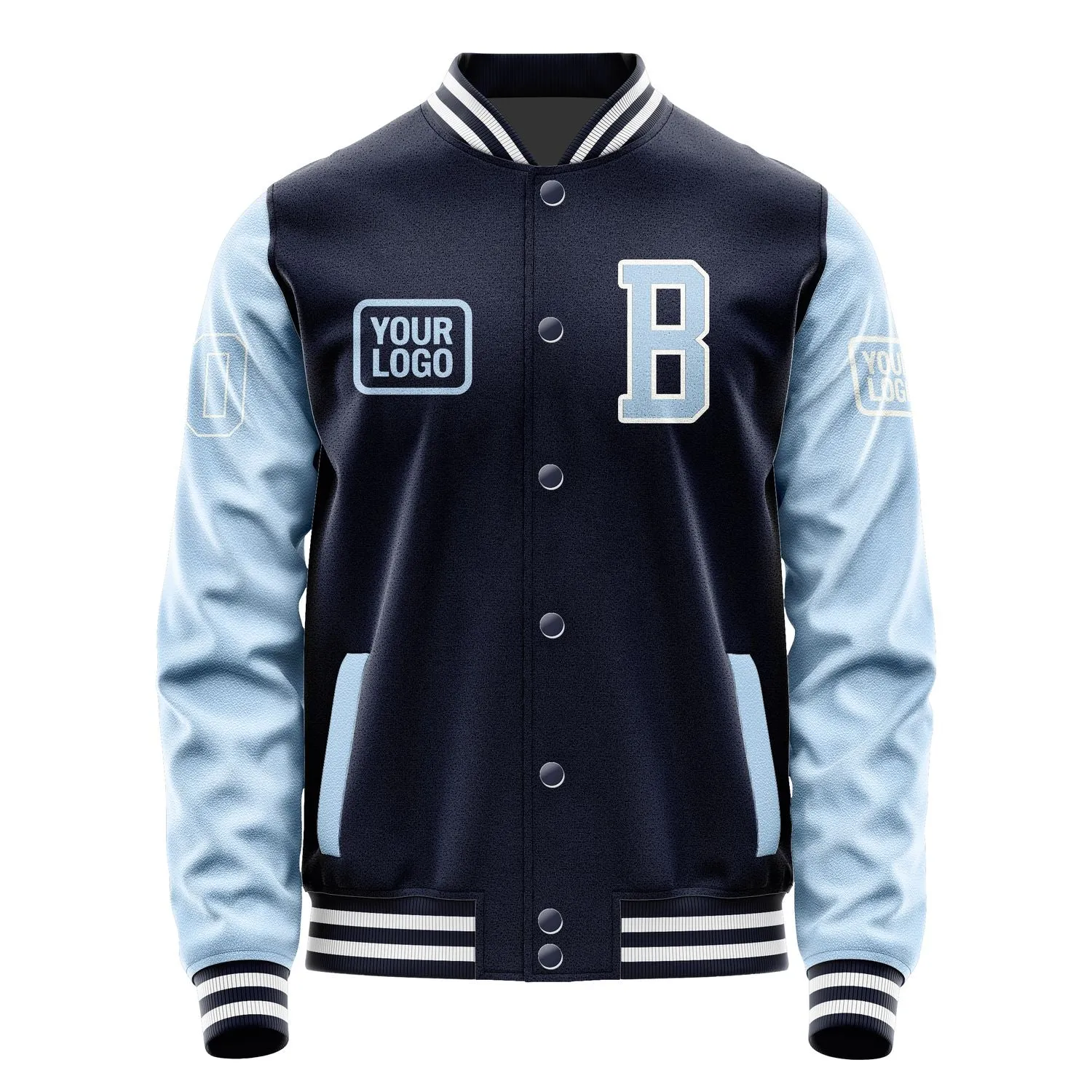 Custom Navy Light Blue Jacket