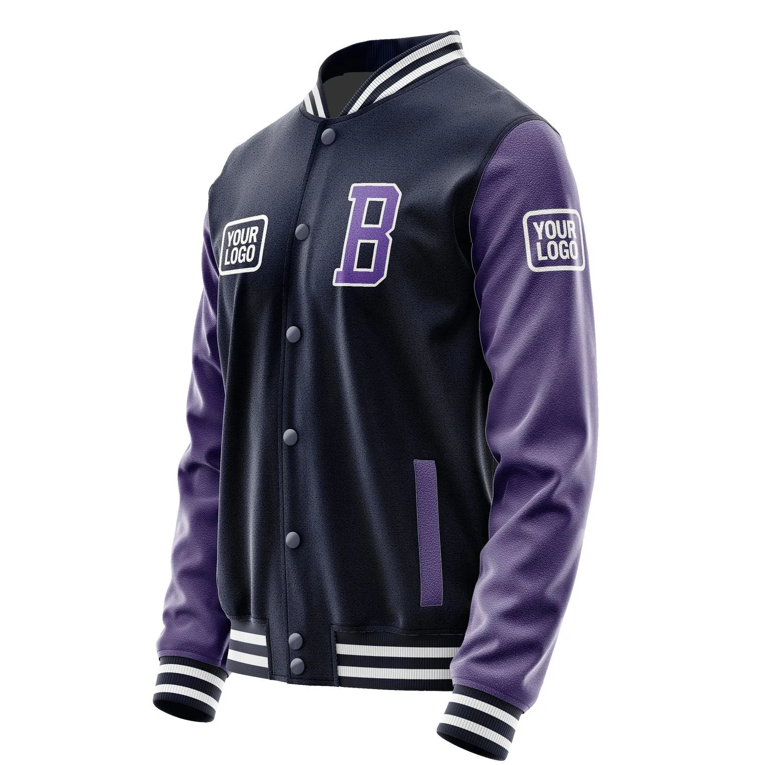 Custom Navy Light Purple Jacket