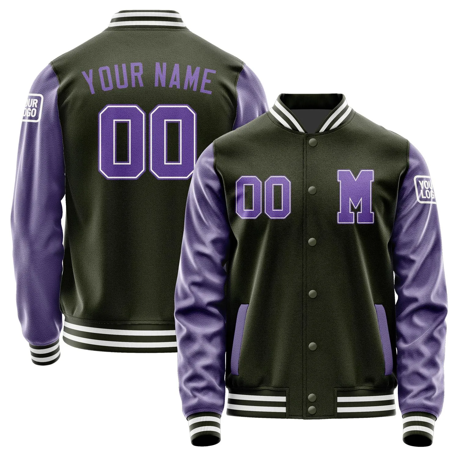 Custom Olive Light Purple Jacket
