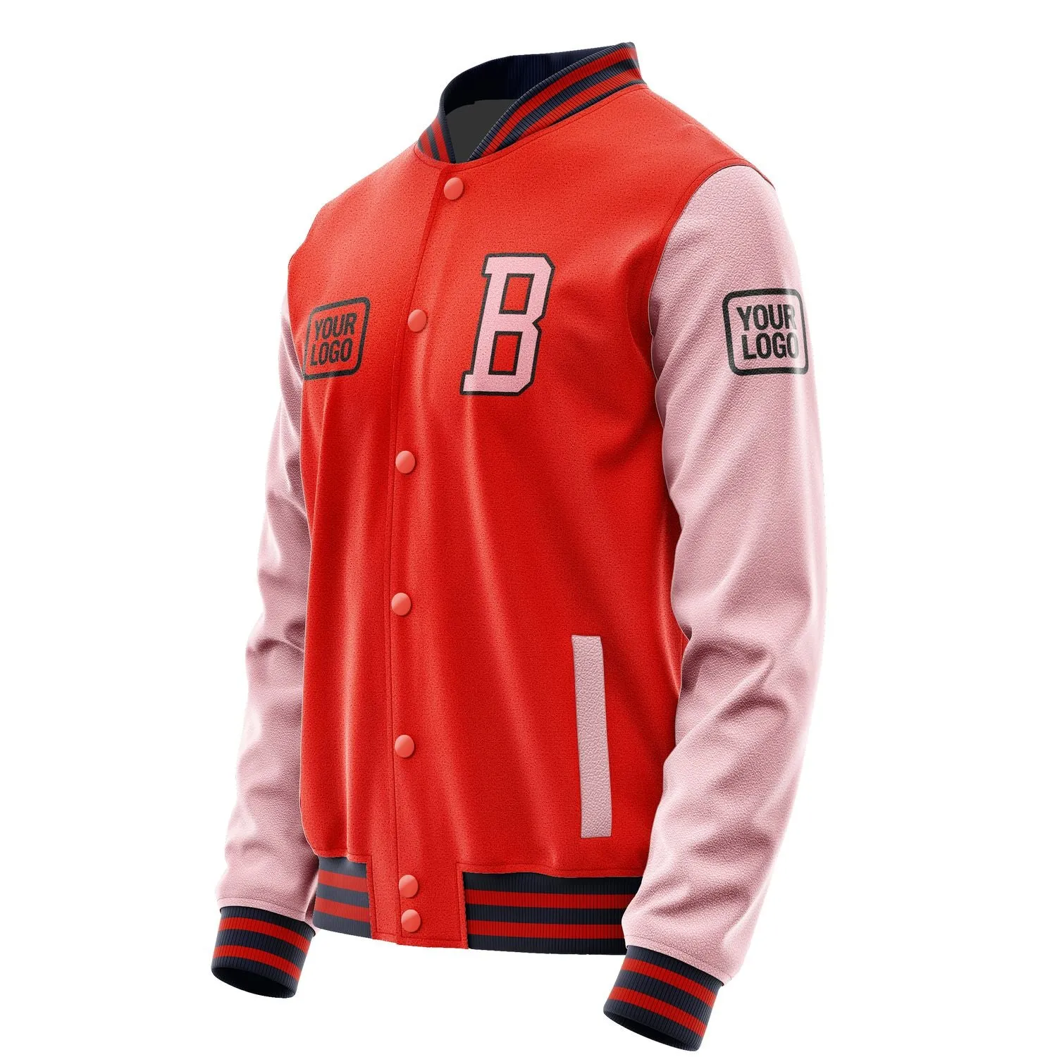Custom Orange Red Light Pink Jacket