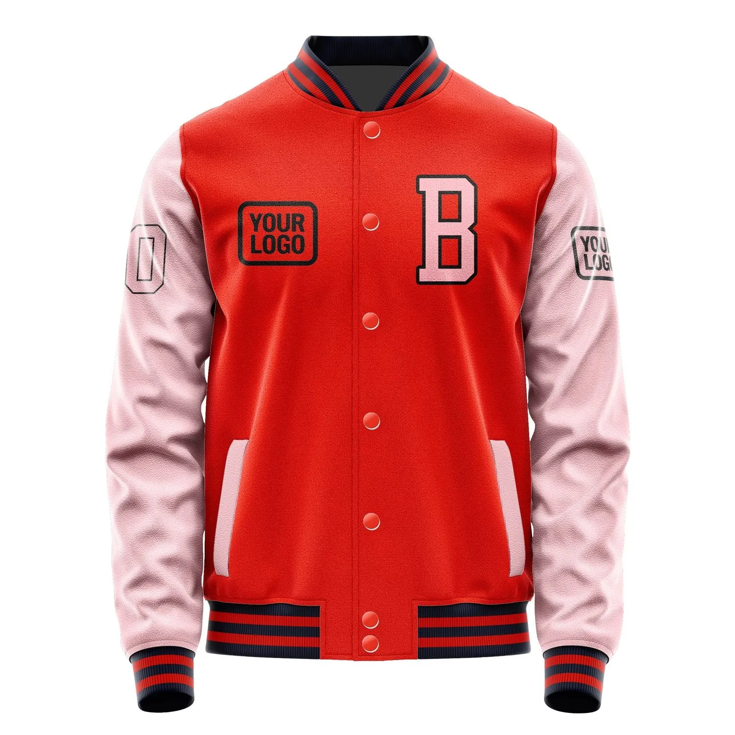 Custom Orange Red Light Pink Jacket
