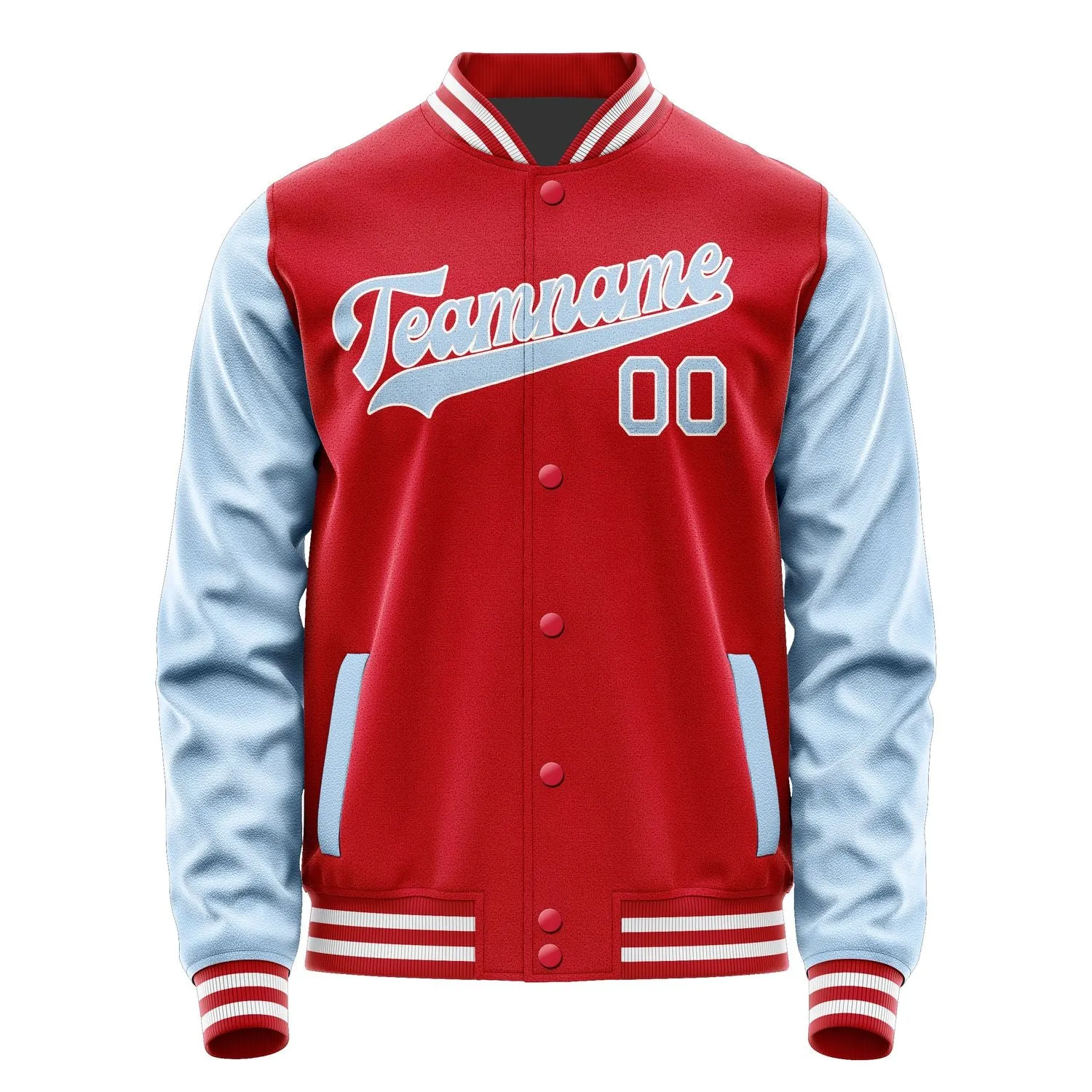Custom Red Light Blue Jacket