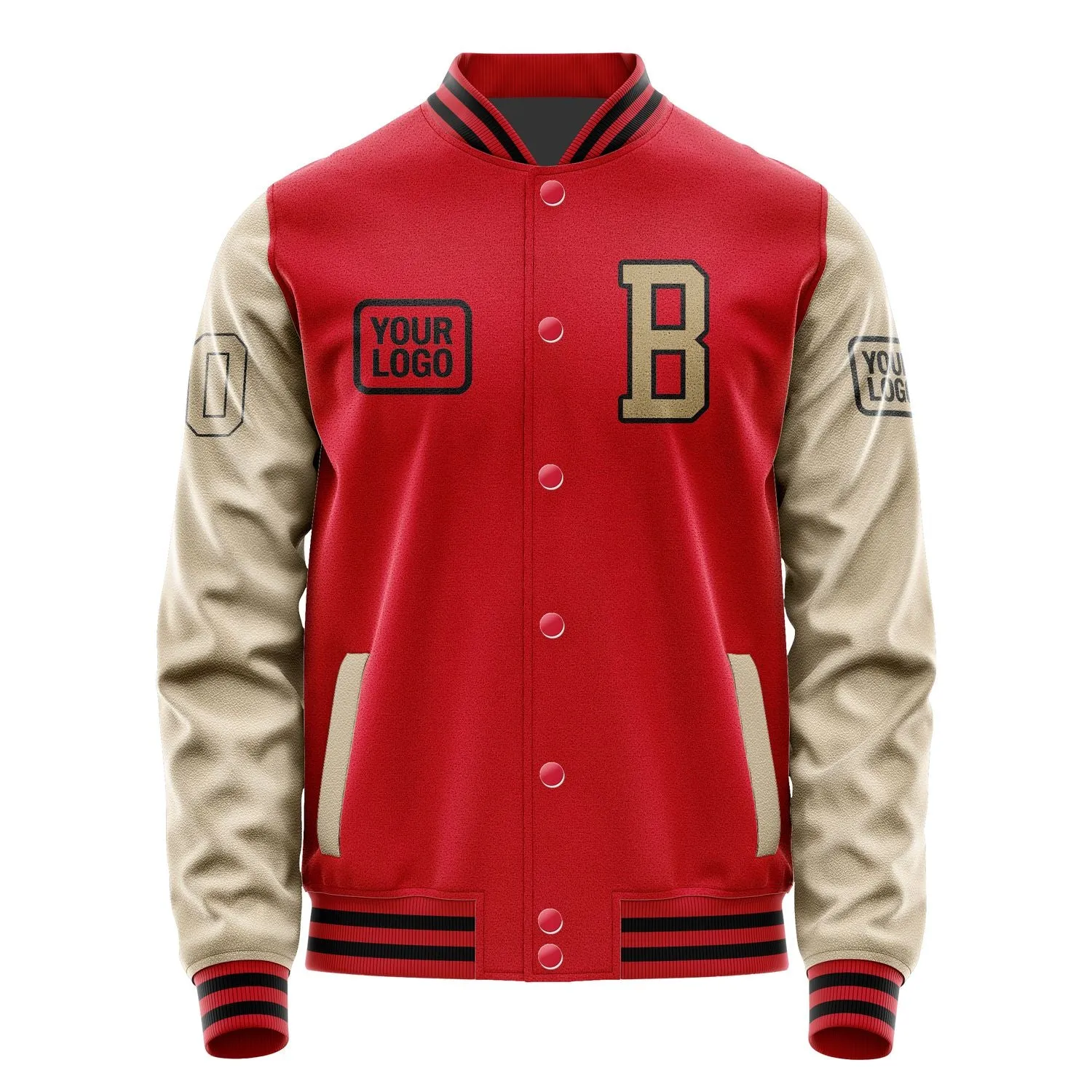 Custom Red Light Khaki Jacket