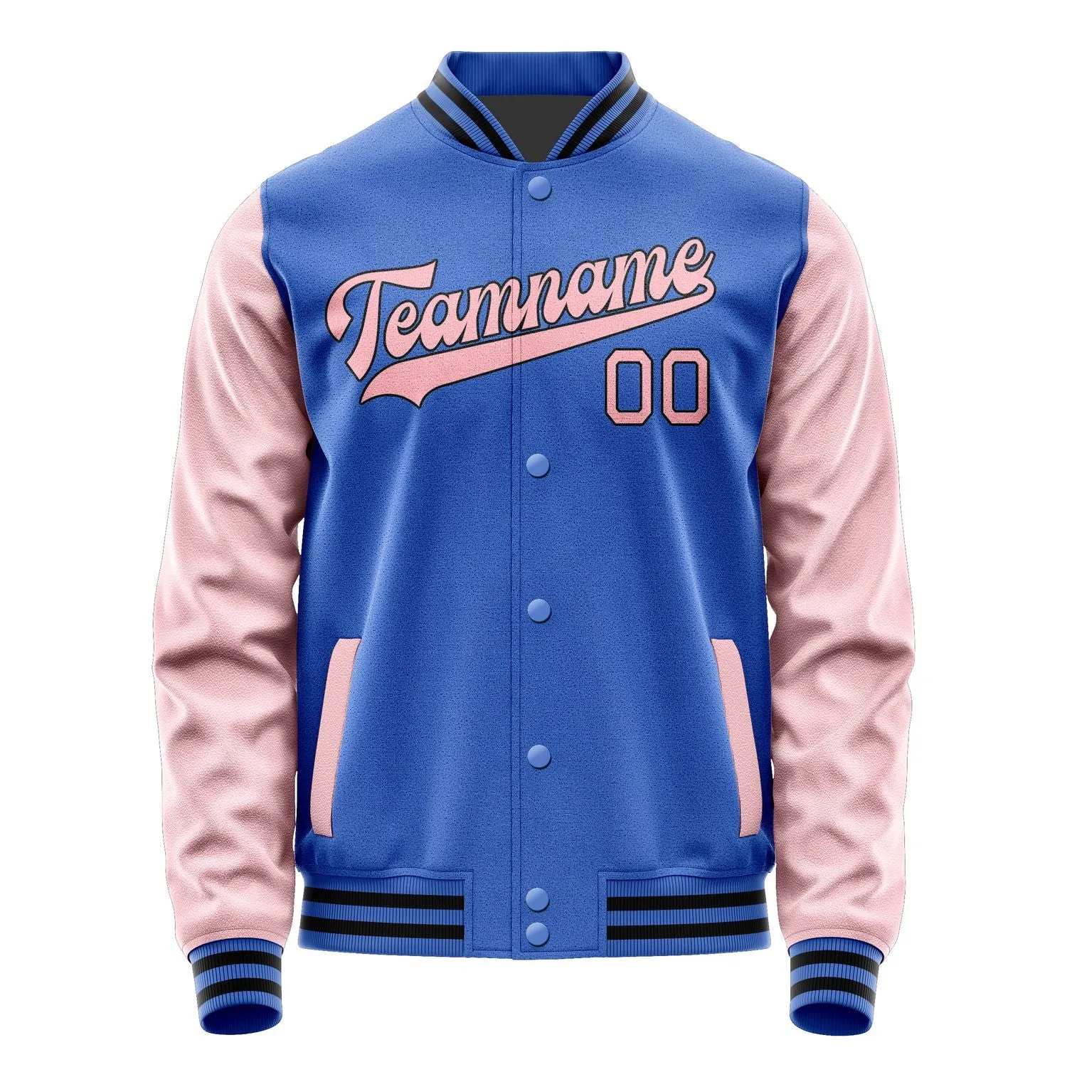 Custom Sky Blue Light Pink Jacket