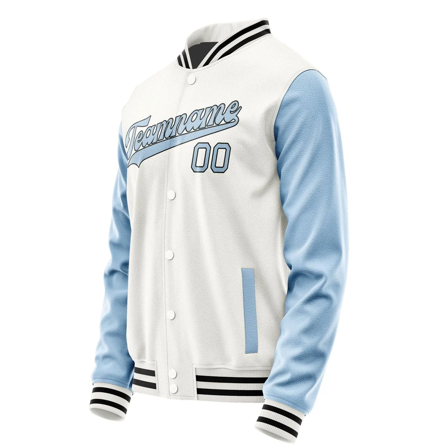 Custom White Light Blue Jacket