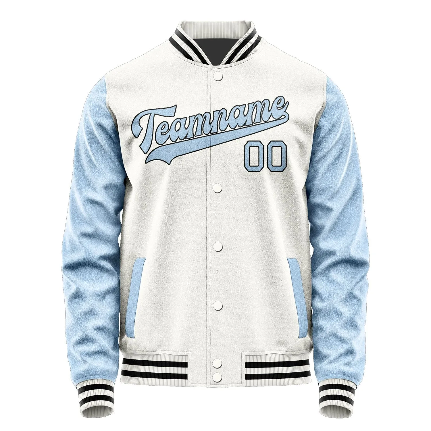 Custom White Light Blue Jacket
