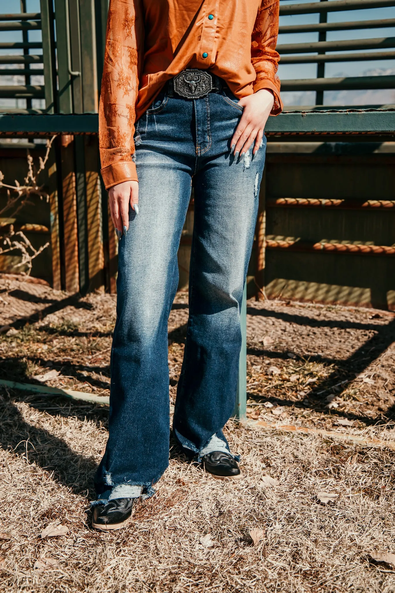 Daisy Dark Wash High Rise Trouser Jeans