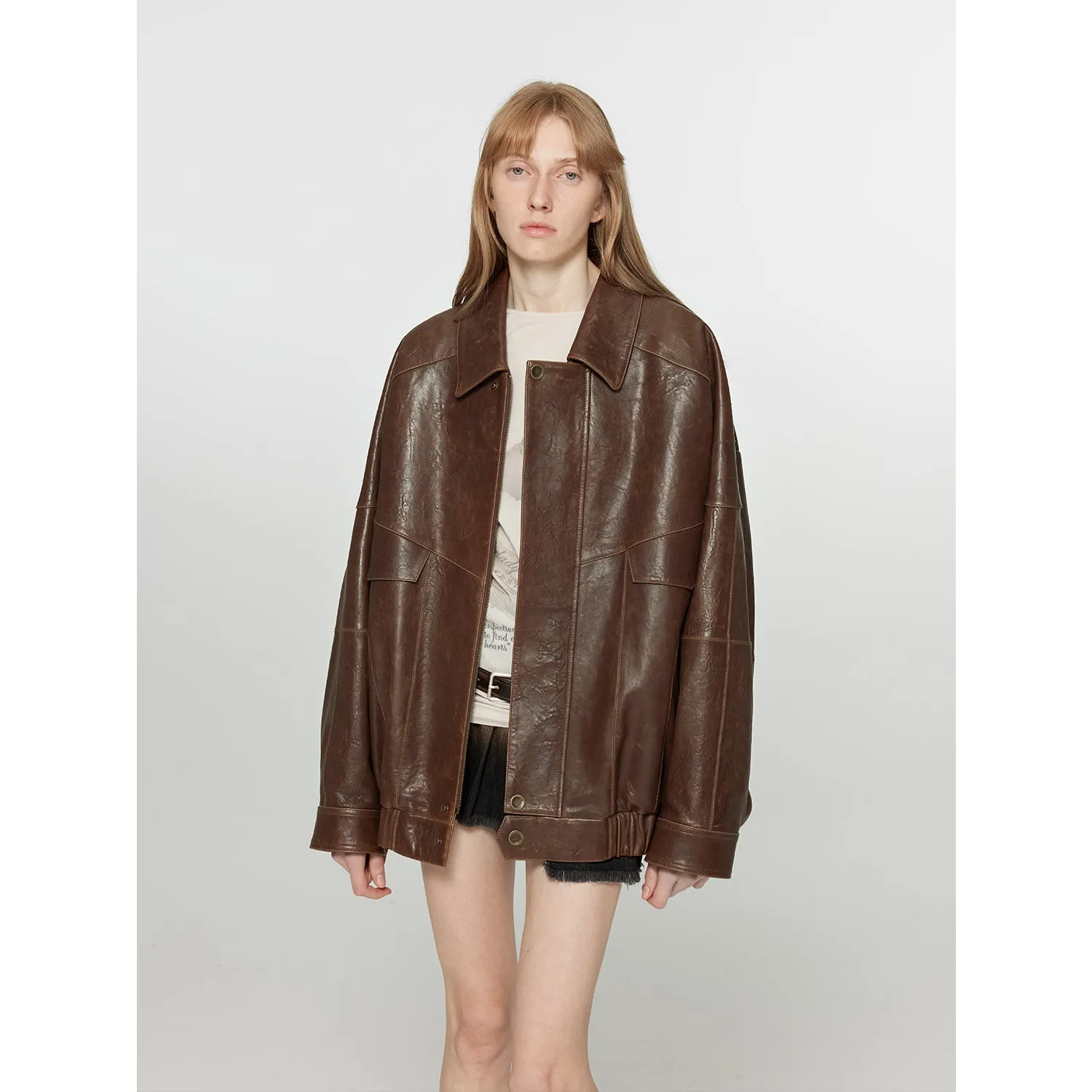 Distressed Sheepskin Jacket