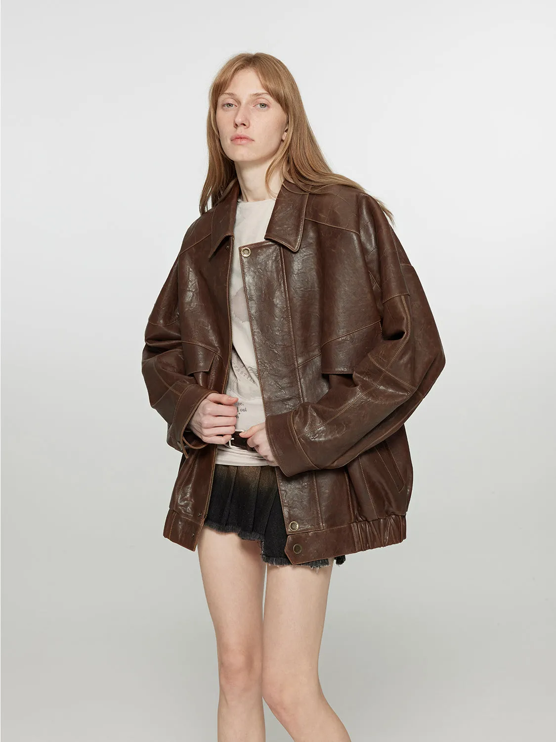 Distressed Sheepskin Jacket