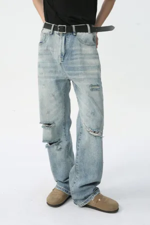 Distressed Wide Leg Jeans