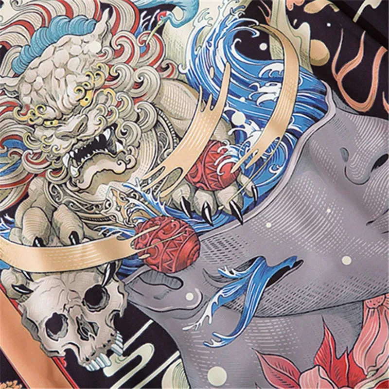 Dragon Flowers Yukata Top