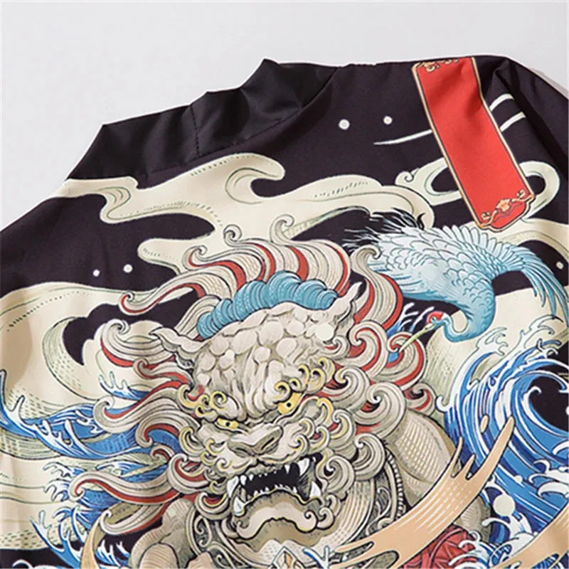Dragon Flowers Yukata Top