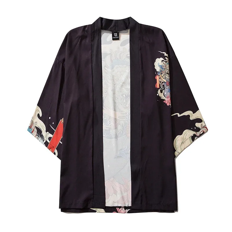 Dragon Flowers Yukata Top