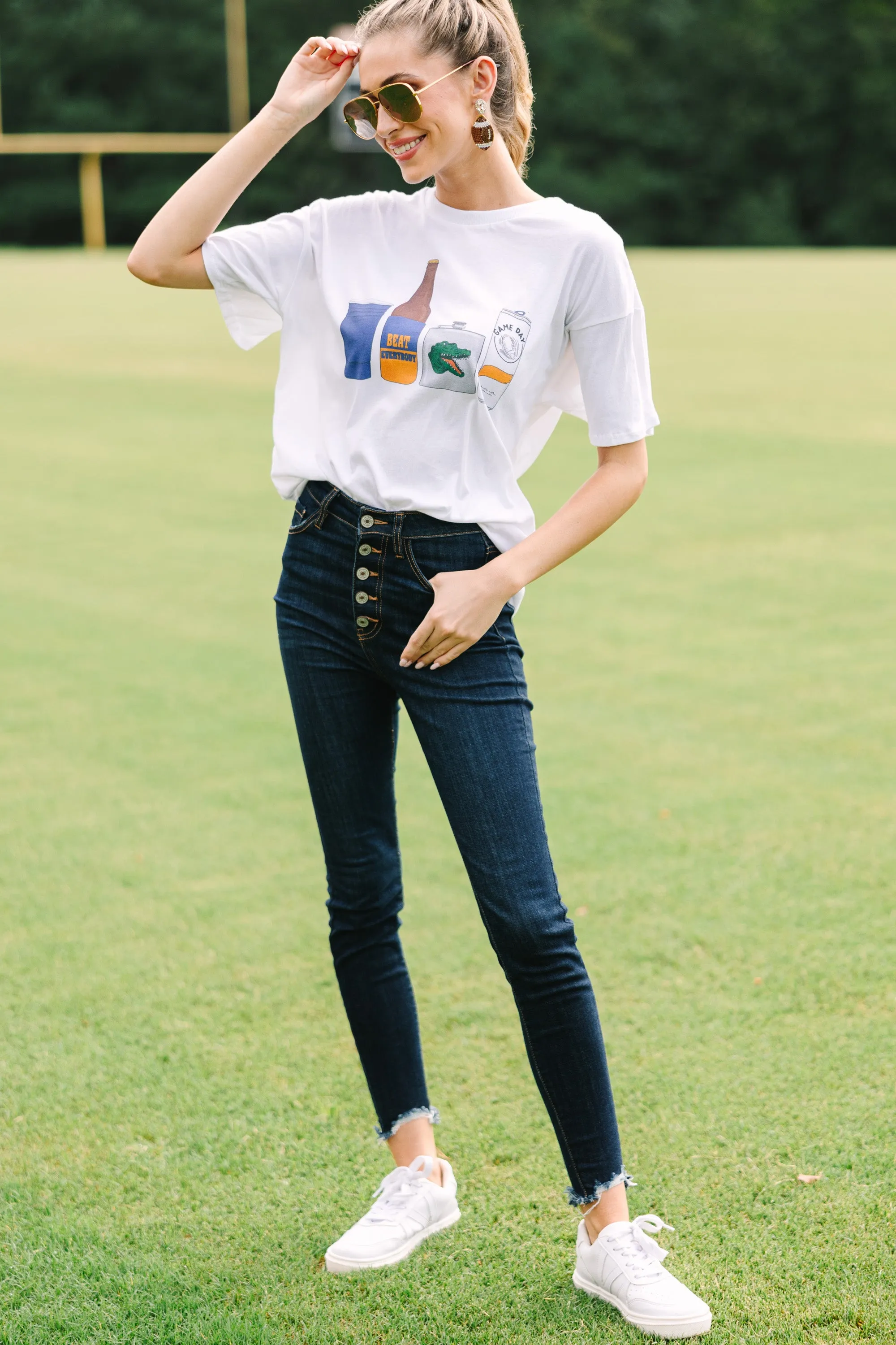 Drink Local Blue And Orange Gameday Graphic Tee