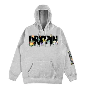 Drippin Flowers & Butterflies Black | Light Gray Hoodie