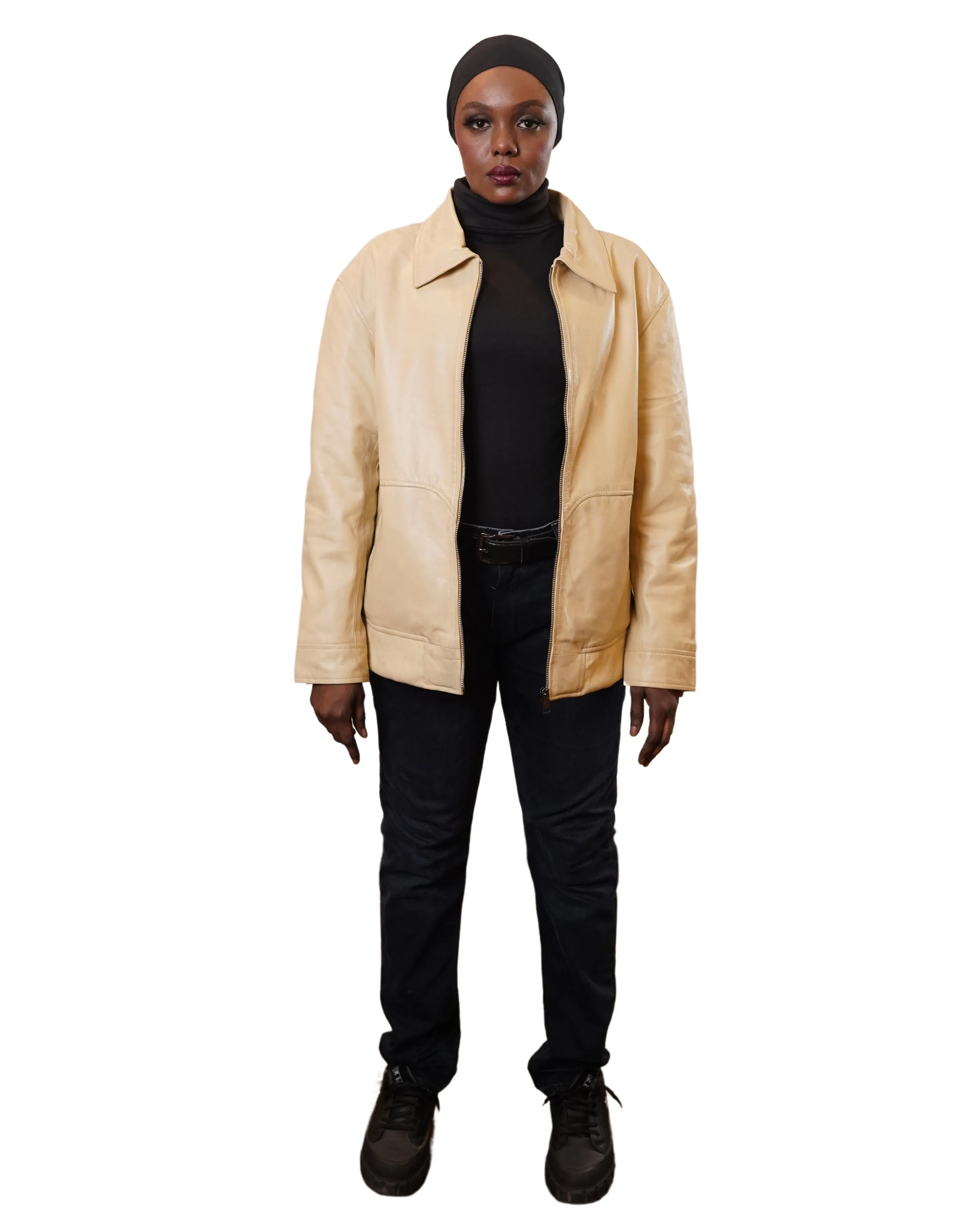 ELISON WOMEN OVERSIZED RIDER LEATHER JACKET