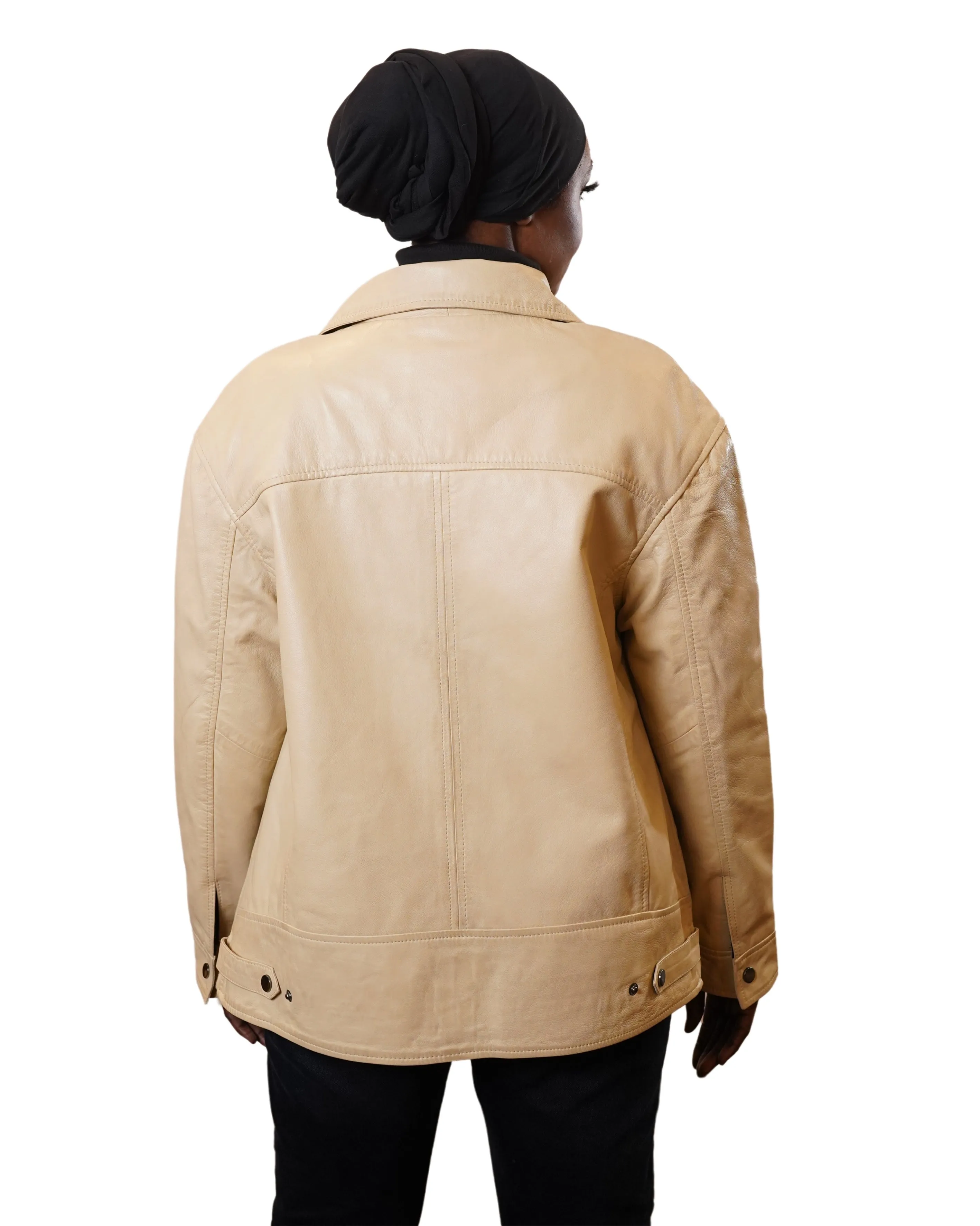 ELISON WOMEN OVERSIZED RIDER LEATHER JACKET