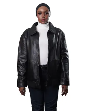 ELISON WOMEN OVERSIZED RIDER LEATHER JACKET