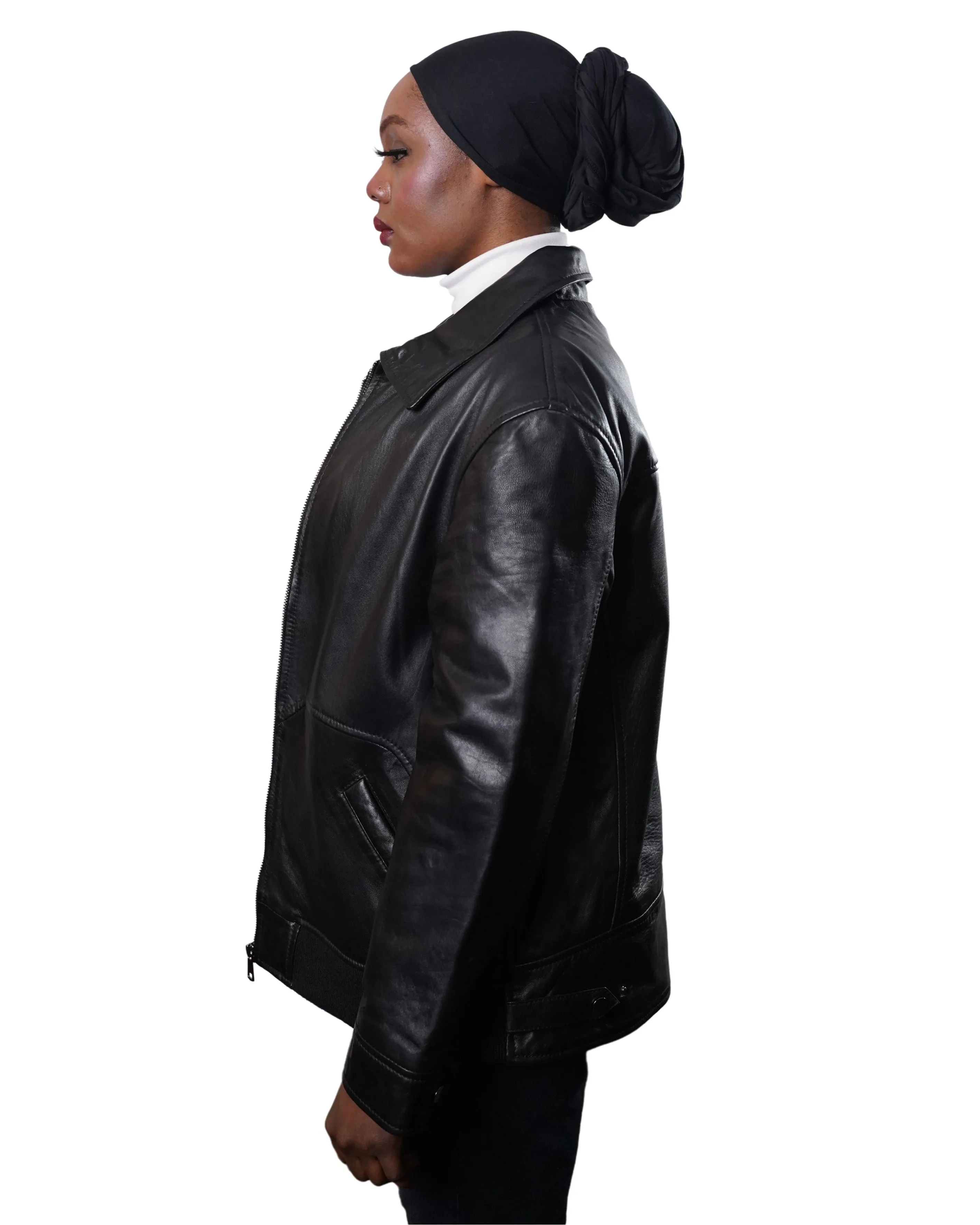 ELISON WOMEN OVERSIZED RIDER LEATHER JACKET