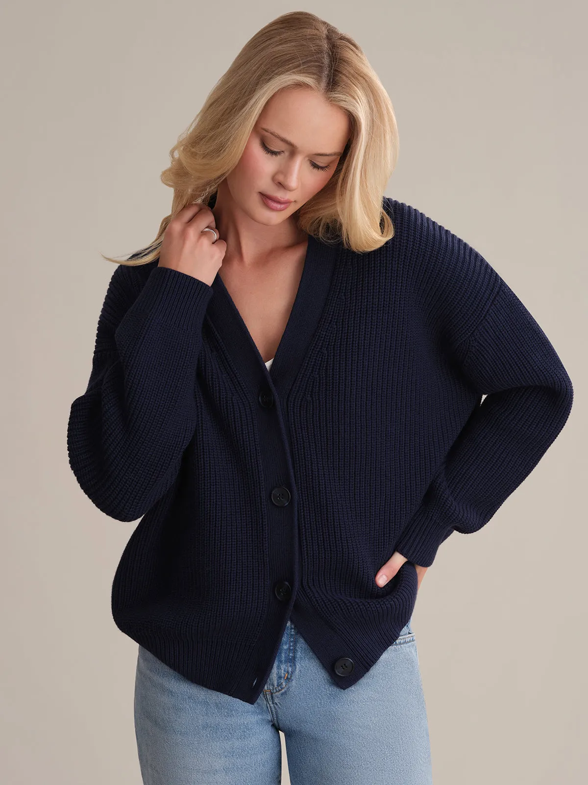 Emilia: Cotton Cocoon Cardigan