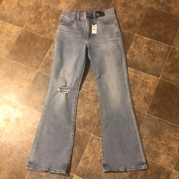 EXPRESS High Waisted Light Wash Supersoft Bootcut Jeans NWT