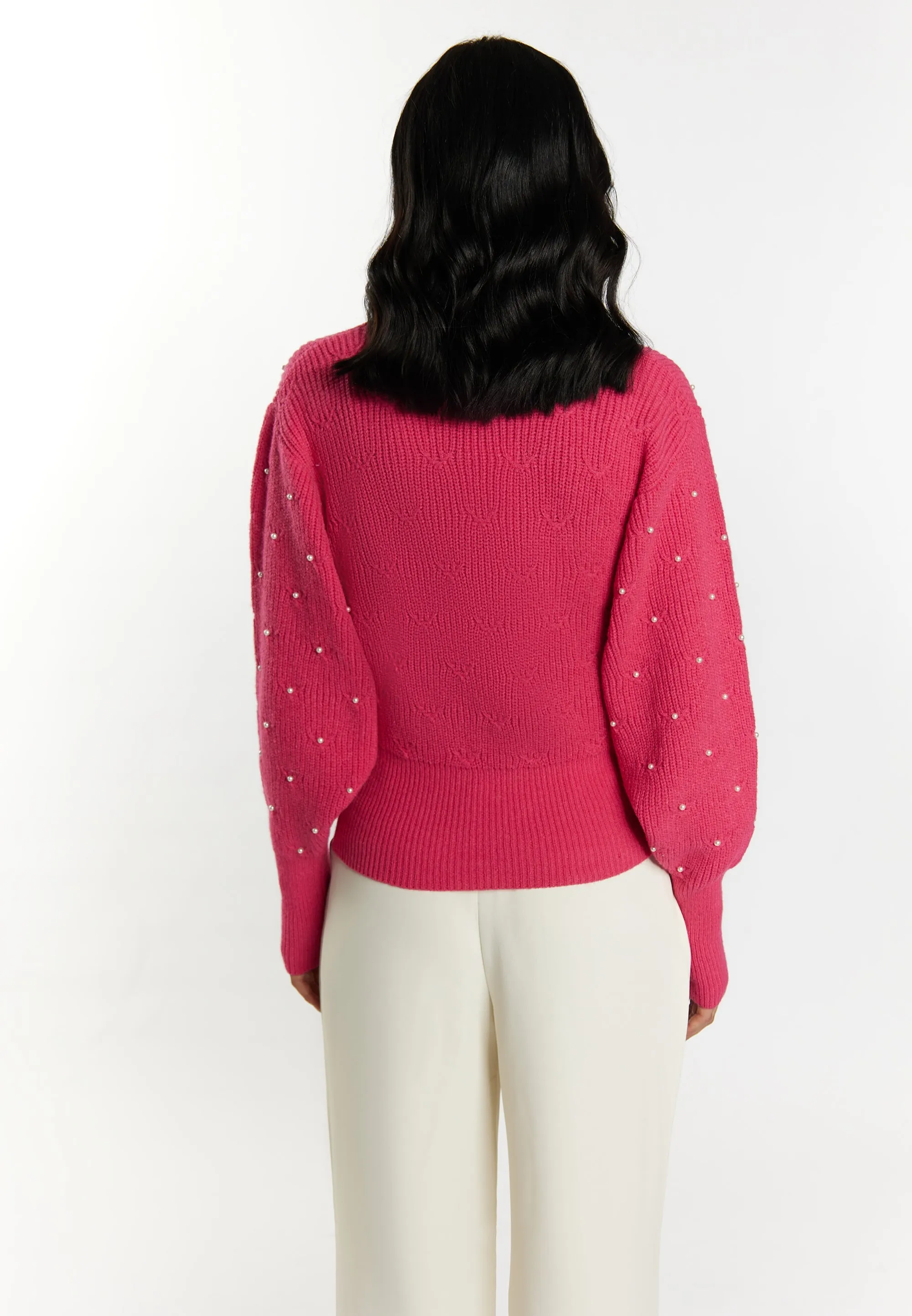 faina Women's Knitted Sweater With Pearl